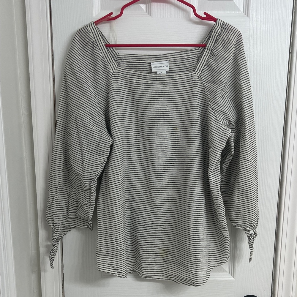 Liz Claiborne Black and White Striped Top